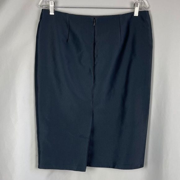 Carolina Herrera navy beaded button jacket and skirt