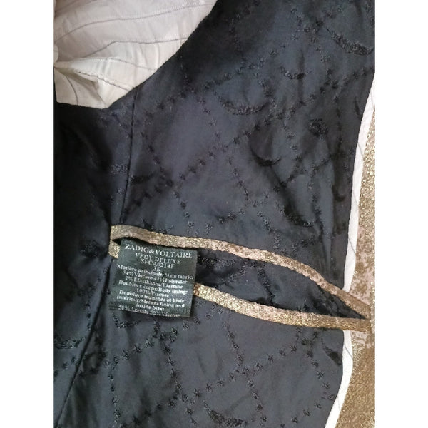 ZADIG AND VOLTAIRE METALLIC GOKD SNAKE BLAZER JACKET.