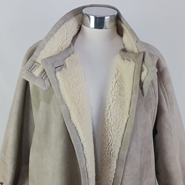 Vintage  Cream Shearling 3/4 Jacket.
