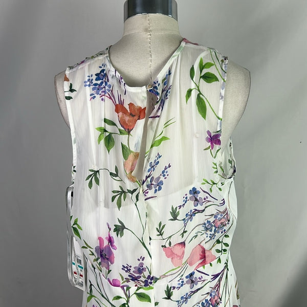 Calvin Klein Nwt White Floral Wrap Front Dress