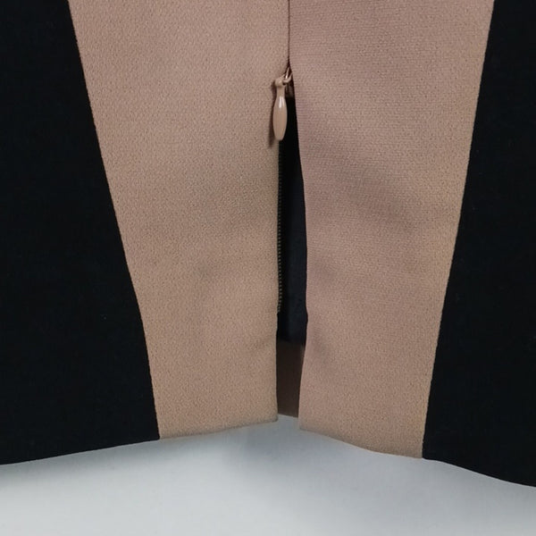 Per Se Black and Tan Long Sleeve Sheath Dress With Jacket