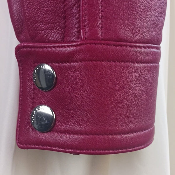 Coach Red  Leather Short  Jacket.