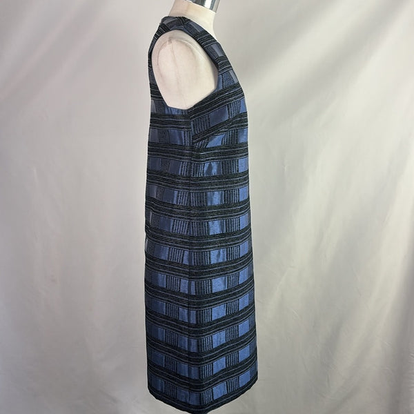L K Bennet Blue Plaid Sheath Dress