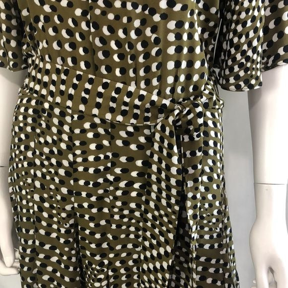 Reiss Olive Print with Belt Dress
