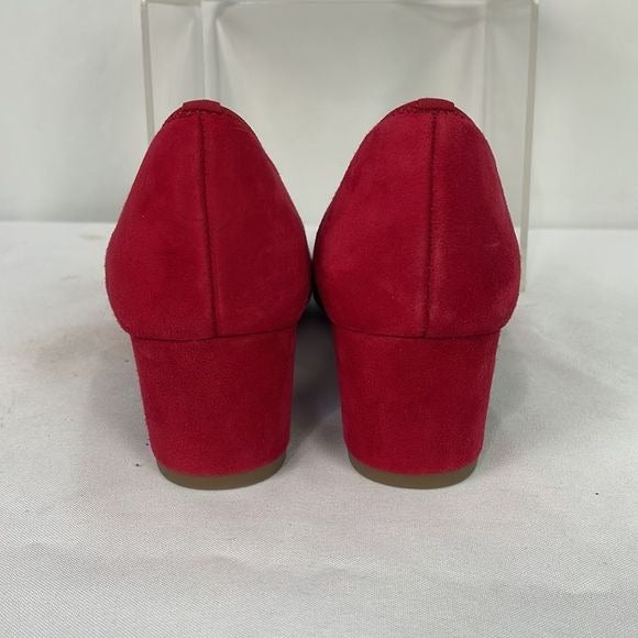 NEW Ara Red Suede Block Heel Pumps