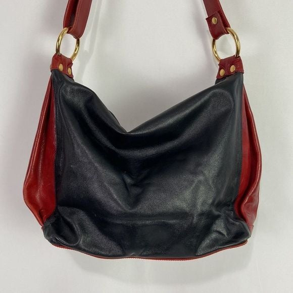 Marino Orlandi Black Leather w/ Red Trim Bag