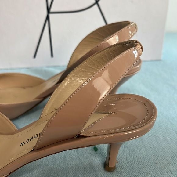 Paul Andrew Tan Patent Sling Back Heels