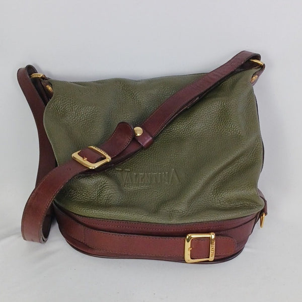 Valentina Olive With Brown Trim Bag