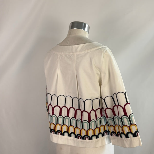See by Chloe White Multi Print Crop Jacket