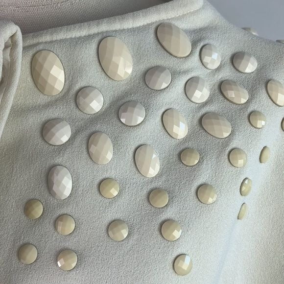 Red Valentino Cream Jacket with Beaded Trim