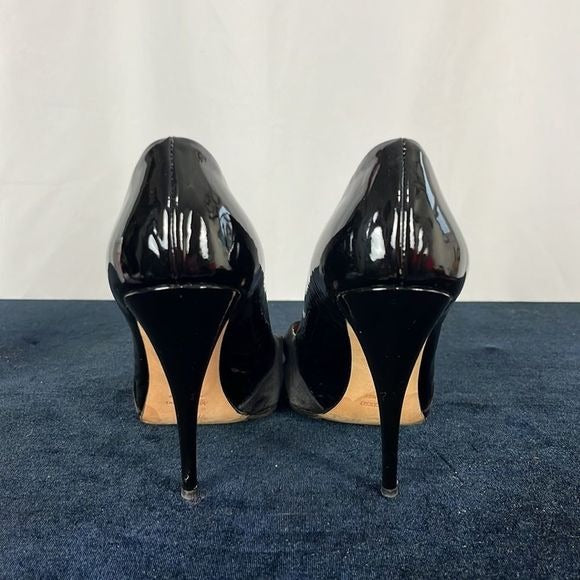 Giuseppe Zanotti Black Satin Peep Toe Pumps