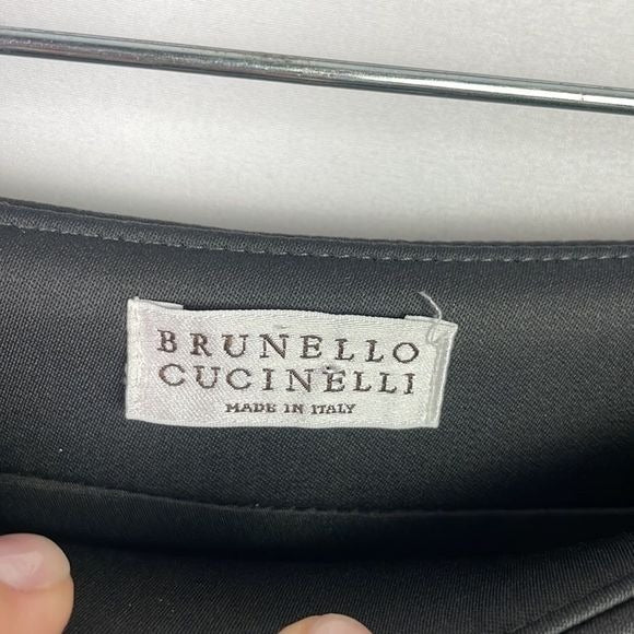 Brunello Cucinelli Grey Striped Mini Skirt