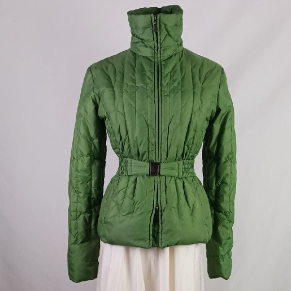 Liu Jo Green Short Puffer Jacket With Belt.