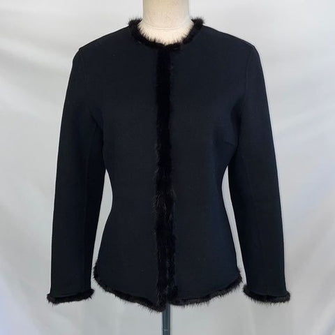 Oscar De La Renta Black with Mink Trim Vintage Jacket