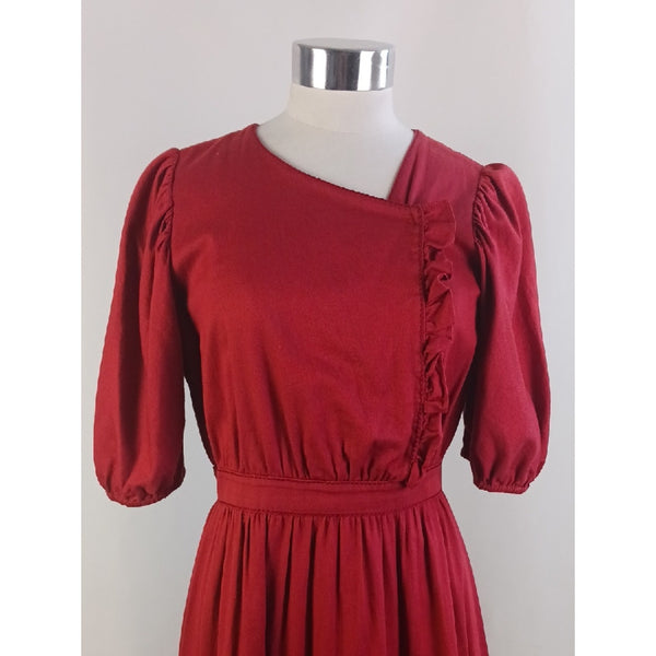 SACHIN & BABI RED SHORT SLEEVE PEASANT DRESS.