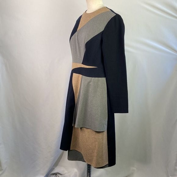 Stogova Tan Gray Black Color Block Dress