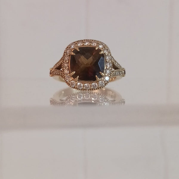 Christopher Design Mandarin Garnet 18kt Diamonds Ring.