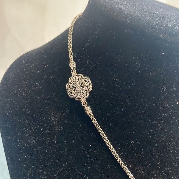 John Hardy Sterling and 14kt Clover Station Necklace