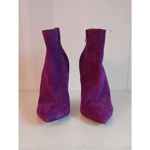 SALVATORE FERRAGAMO BOLGHERI VIOLET SUEDE CUT OUT RETRO 4" BOOTS