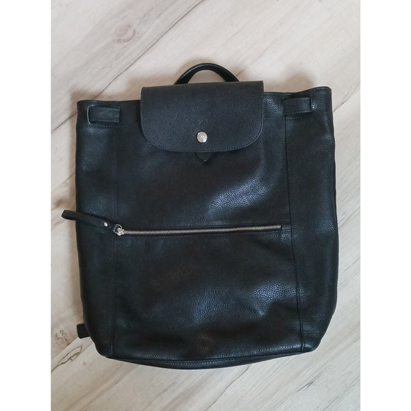 LONGCHAMP BLK LEATHER BACKPACK LA