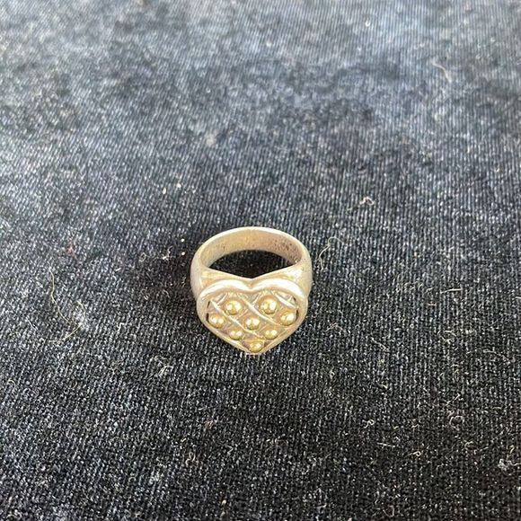 llagos 18KT Caviar Heart Sterling Ring