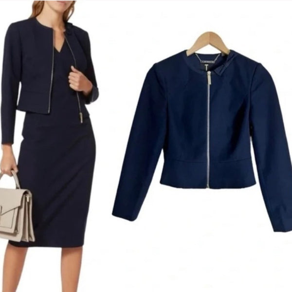 Ted Baker New Navy with Bow Neck Zip Jacket