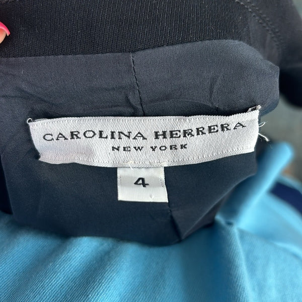 Carolina Herrera Black Pleated Waist Blazer
