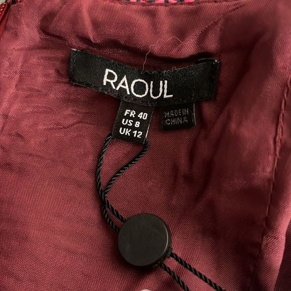 NWT Raoul Pink Tweed Midi Dress w Pockets