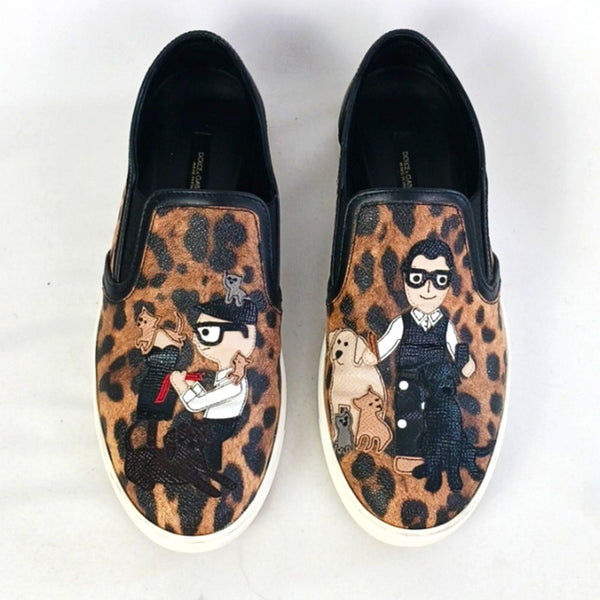 Dolce & Gabbana Animal Print With Man And Dogs Cats Sneakers.