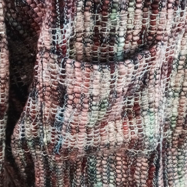 Anthropologie Multi Tweed W Fringe Trim Textured Jacket.