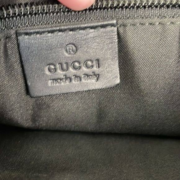 Gucci Black Canvas Logo With Leather Trim Cross Bag