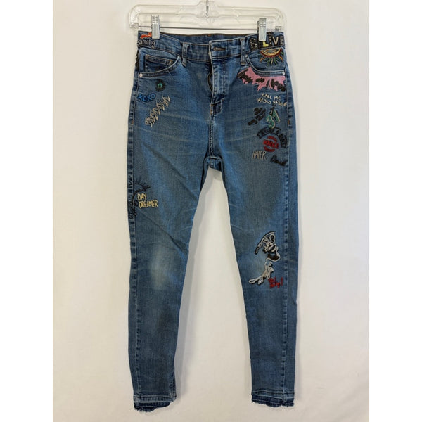 TOPSHOP EMBROIDERED DENIM JEANS
