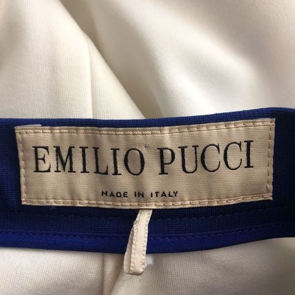 Emilio Pucci White w Blue Waist Pencil Skirt