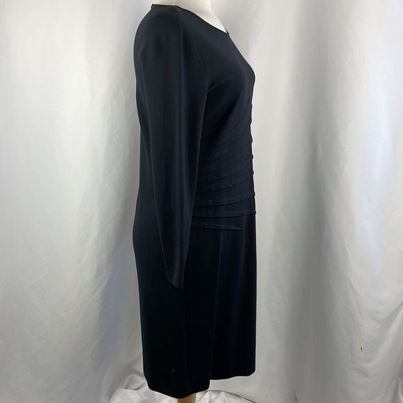 Armani Collezioni Black w Pleated Side Mini  Dress