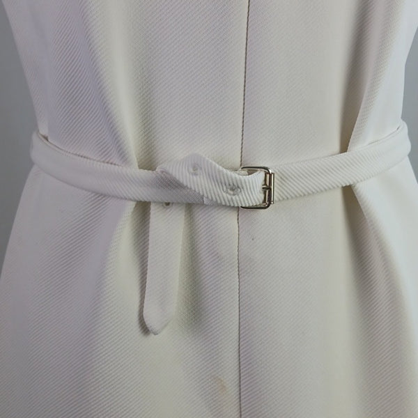 Diane Von Furstenberg Sleeve W Belt Cream Midi Dress.