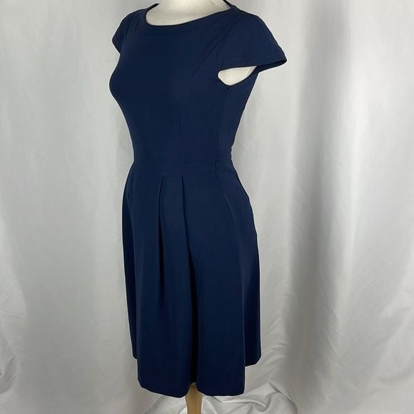Max Mara Navy Fit Flare Dress