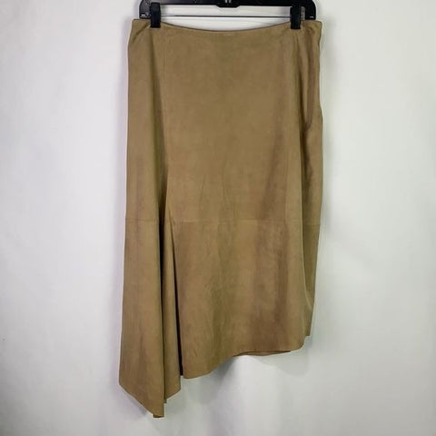 Lafayette 148 tan suede asymmetrical skirt