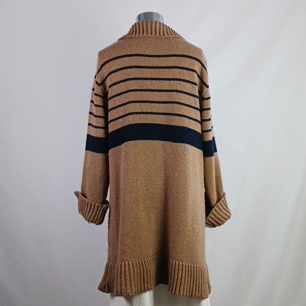 Ciao Lucia Tan and Black Striped Sweater Dress