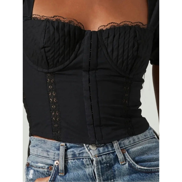 ASTR NWT BLACK CORSET CROP TOP