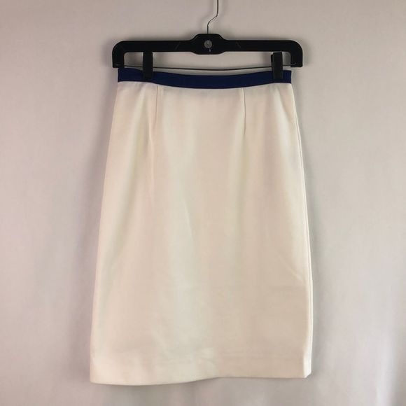 Emilio Pucci White w Blue Waist Pencil Skirt
