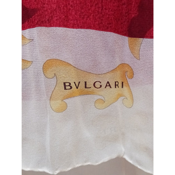 BULGARI RED PRINT W CREAM/ GOLD SCARF