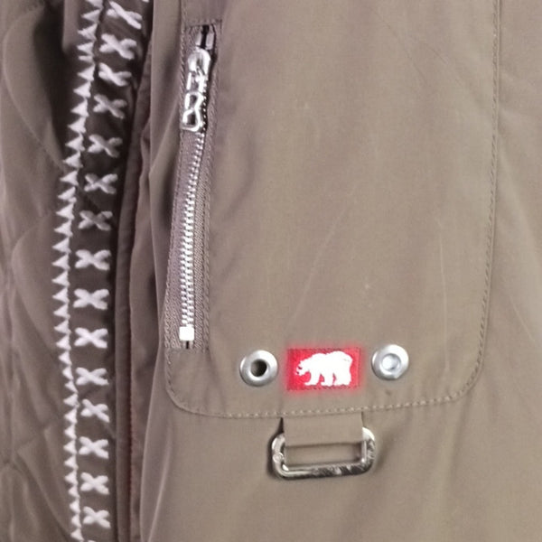 Bogner Br W Embroiderd Zip Nylon Women's Quilted Hooded Jacket.