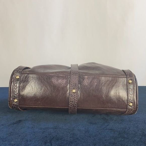 Fendi Brown with Crocodile Leather Vintage Satchel
