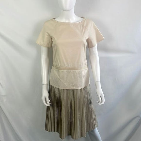 Jill Sander Tan Pleated Bottom Dress