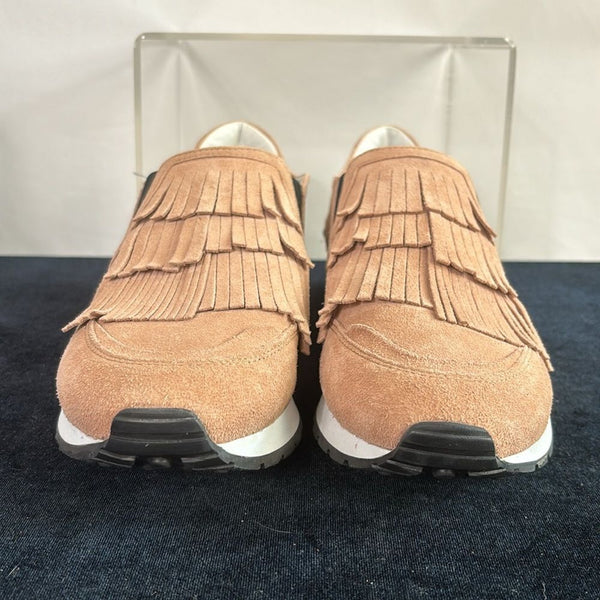 NEW Tod's Pink Suede Fringe Sneakers