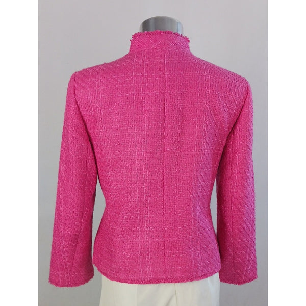 ANN TAYLOR Nwt Pink Tweed Open Front Jacket.