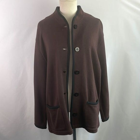 St John Brown Jacket w Black Trim Pockets
