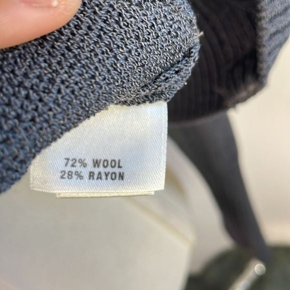 St John Grey Wrap Front Knit Sweater