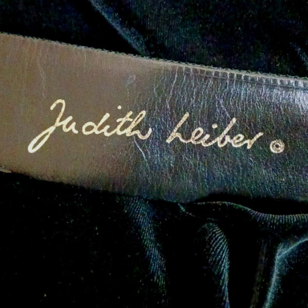 Judith Leiber Black Snake W Jeweled Cross Buckl Belt