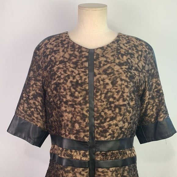 J. Mendel brown black midi dress